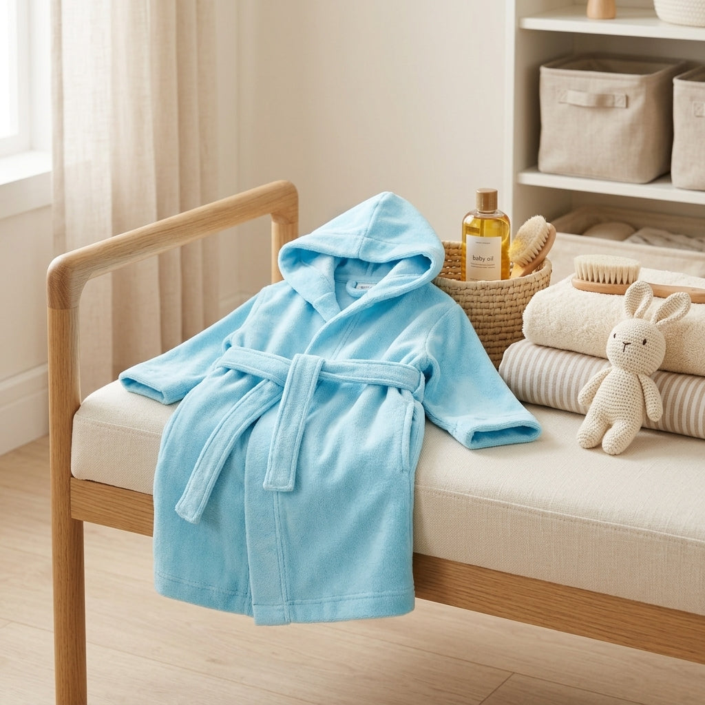 Kids' Plush Bathrobe for Boys & Girls – Soft Cozy Hooded Bathrobe