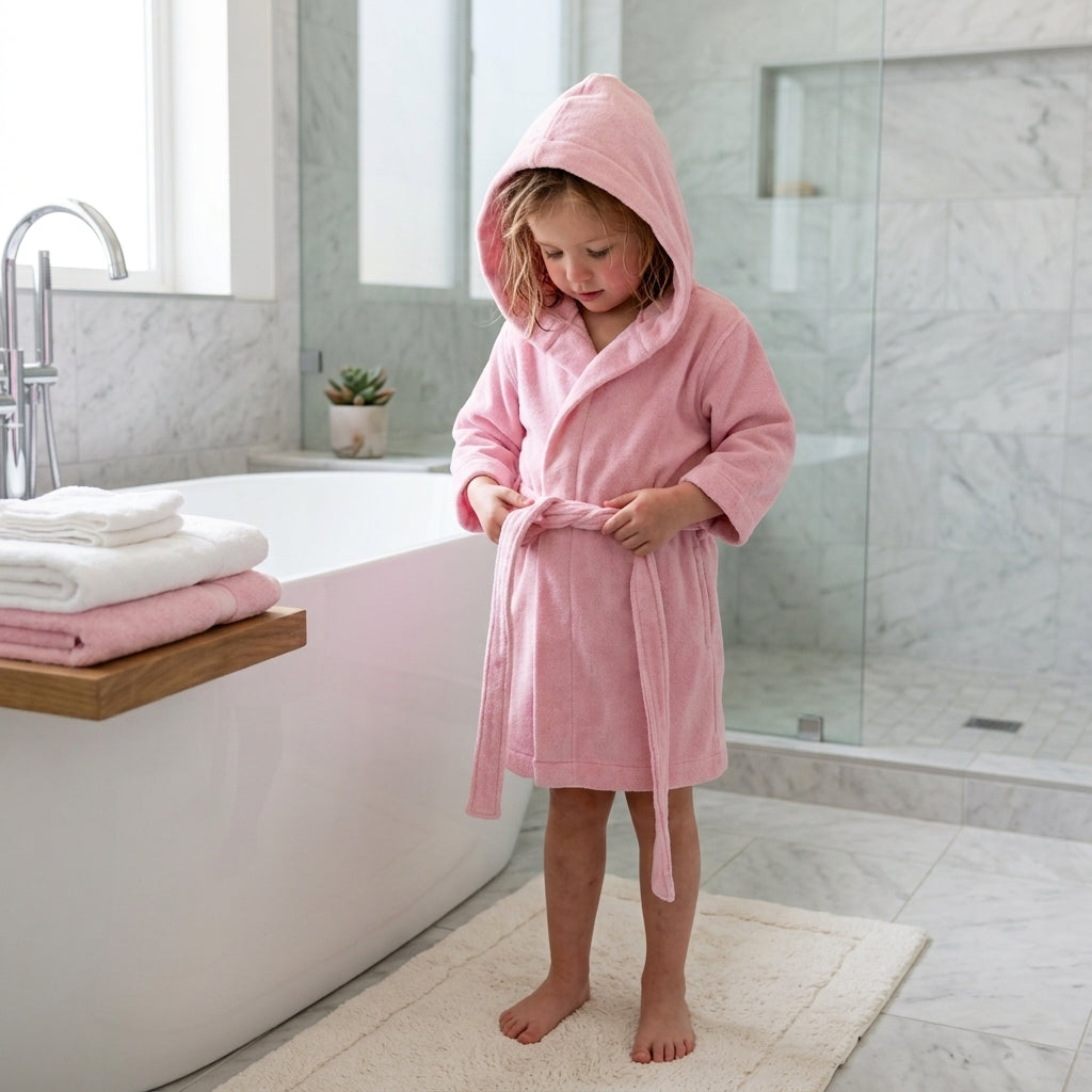 Kids' Cozy Hooded Bathrobe – Soft Plush Robe for Boys & Girls