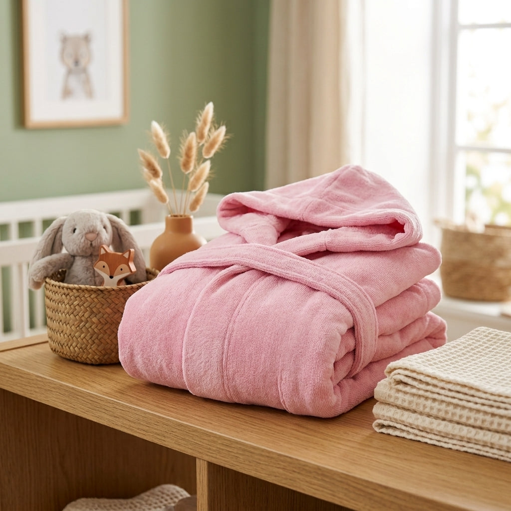 Kids' Cozy Hooded Bathrobe – Soft Plush Robe for Boys & Girls