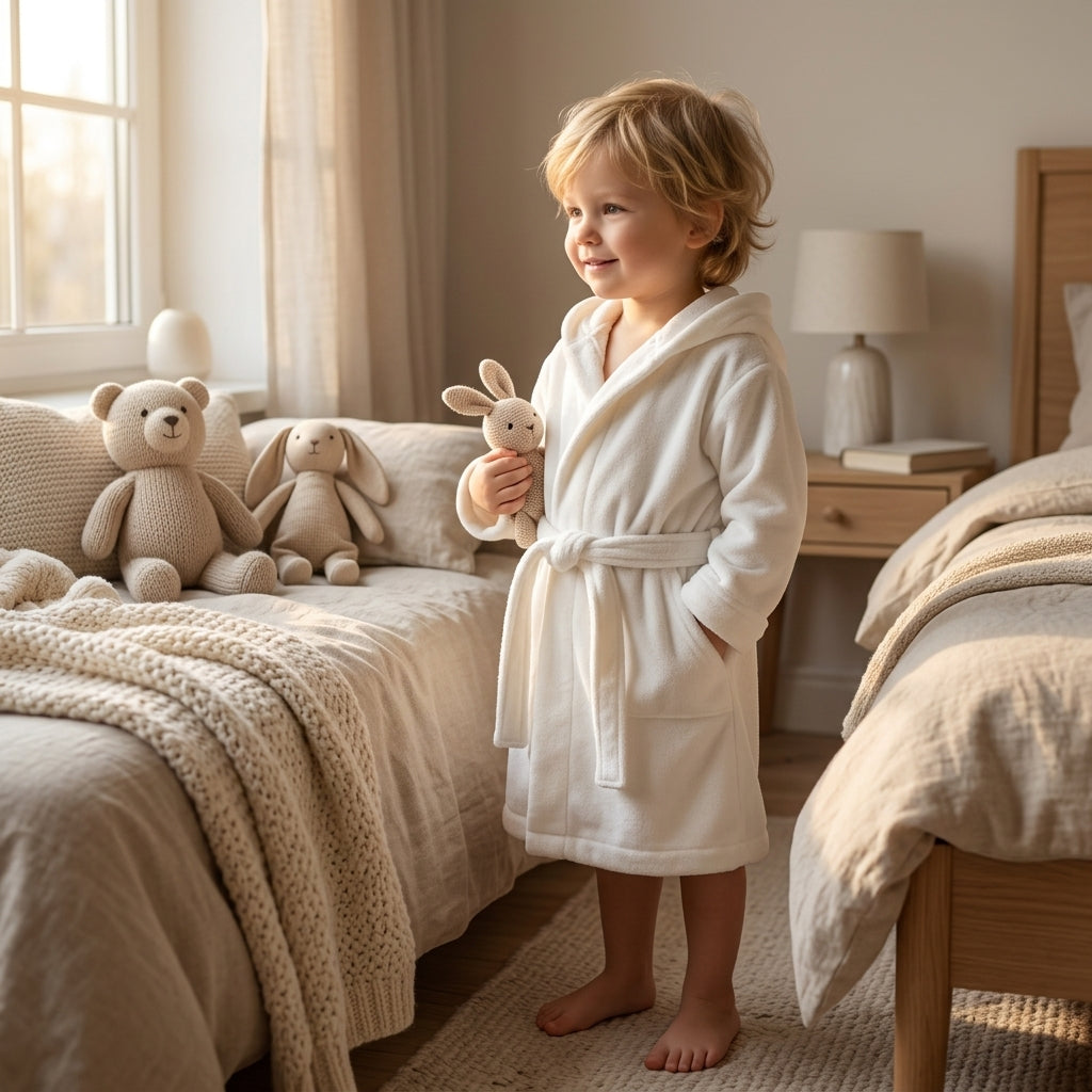 Kids' Plush Bathrobe – Soft, Cozy & Comfortable Hooded Robe