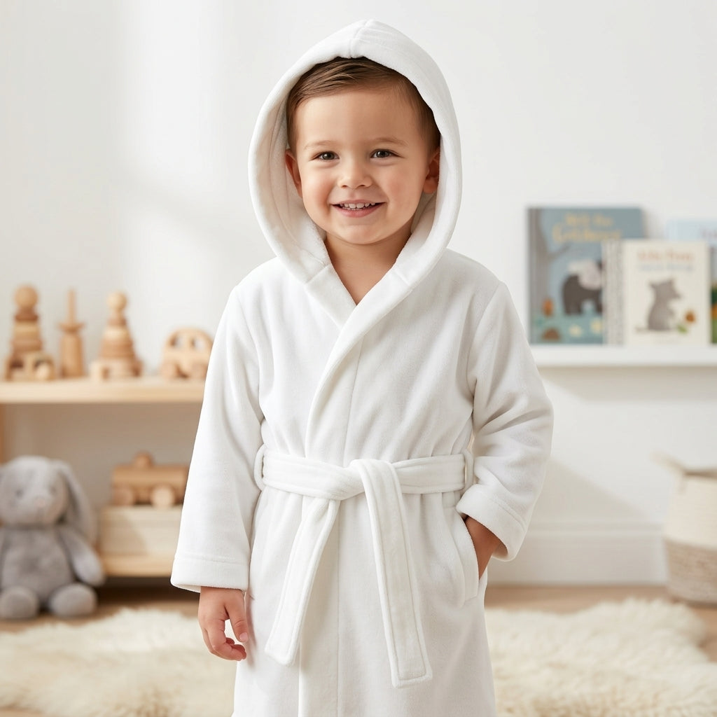Kids' Plush Bathrobe – Soft, Cozy & Comfortable Hooded Robe