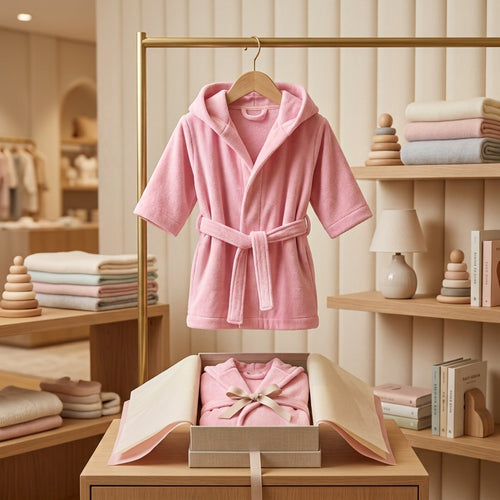 Kids' Cozy Hooded Bathrobe – Soft Plush Robe for Boys & Girls