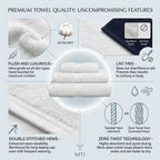 Luxury Towel Set – 3 Piece | Soft & Absorbent Bath Towels – White