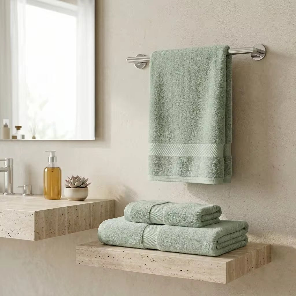 Luxury Towel Set – 3 Piece | Soft & Absorbent Bath Towels – Sage Green