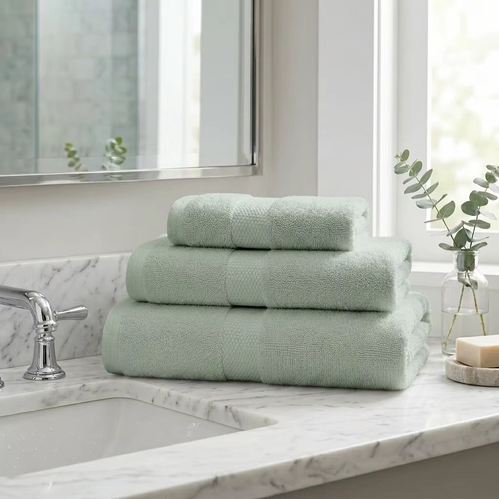 Luxury Towel Set – 3 Piece | Soft & Absorbent Bath Towels – Sage Green