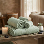 Luxury Towel Set – 6 Piece | Soft & Absorbent Bath Towels – Sage Green