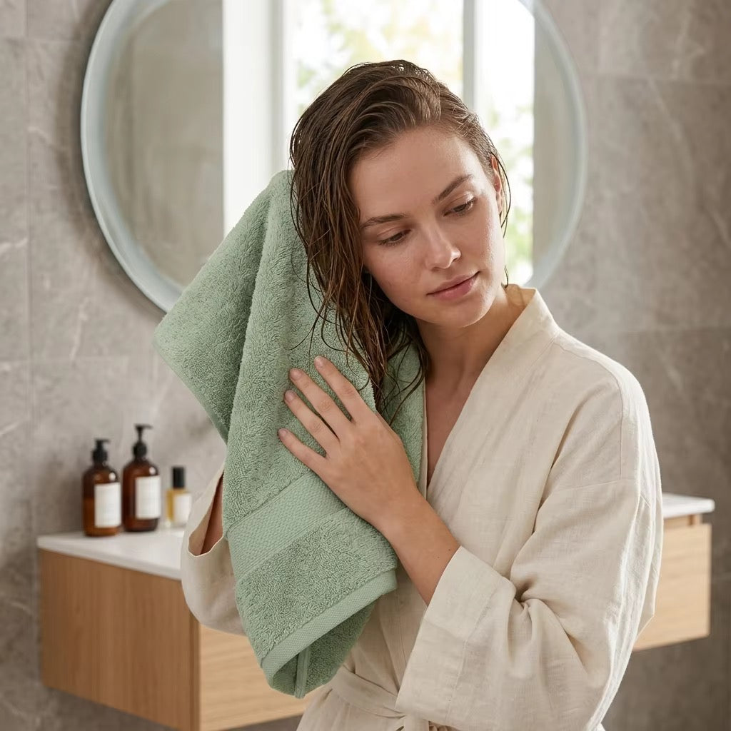 Luxury Towel Set – 3 Piece | Soft & Absorbent Bath Towels – Sage Green