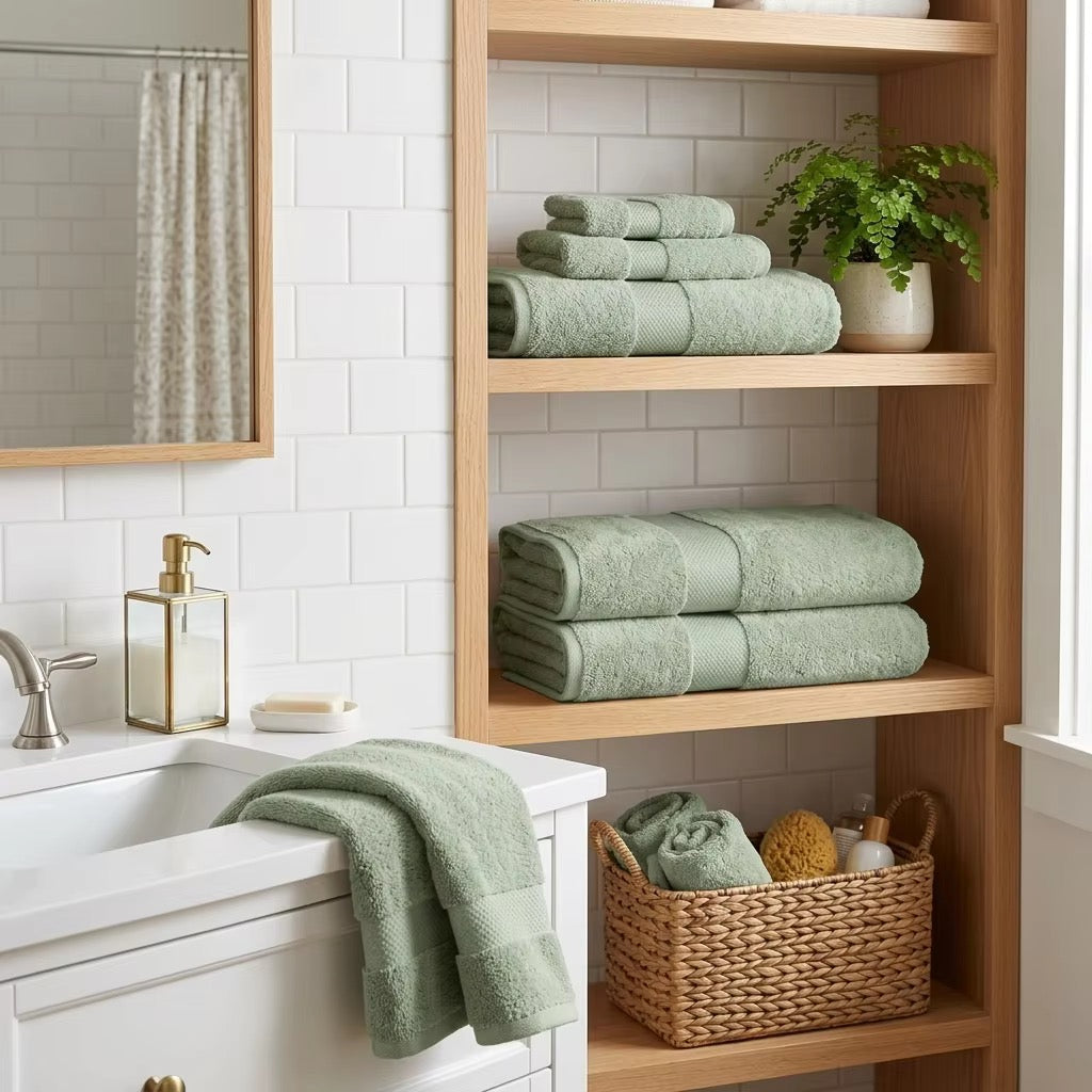 Luxury Towel Set – 6 Piece | Soft & Absorbent Bath Towels – Sage Green