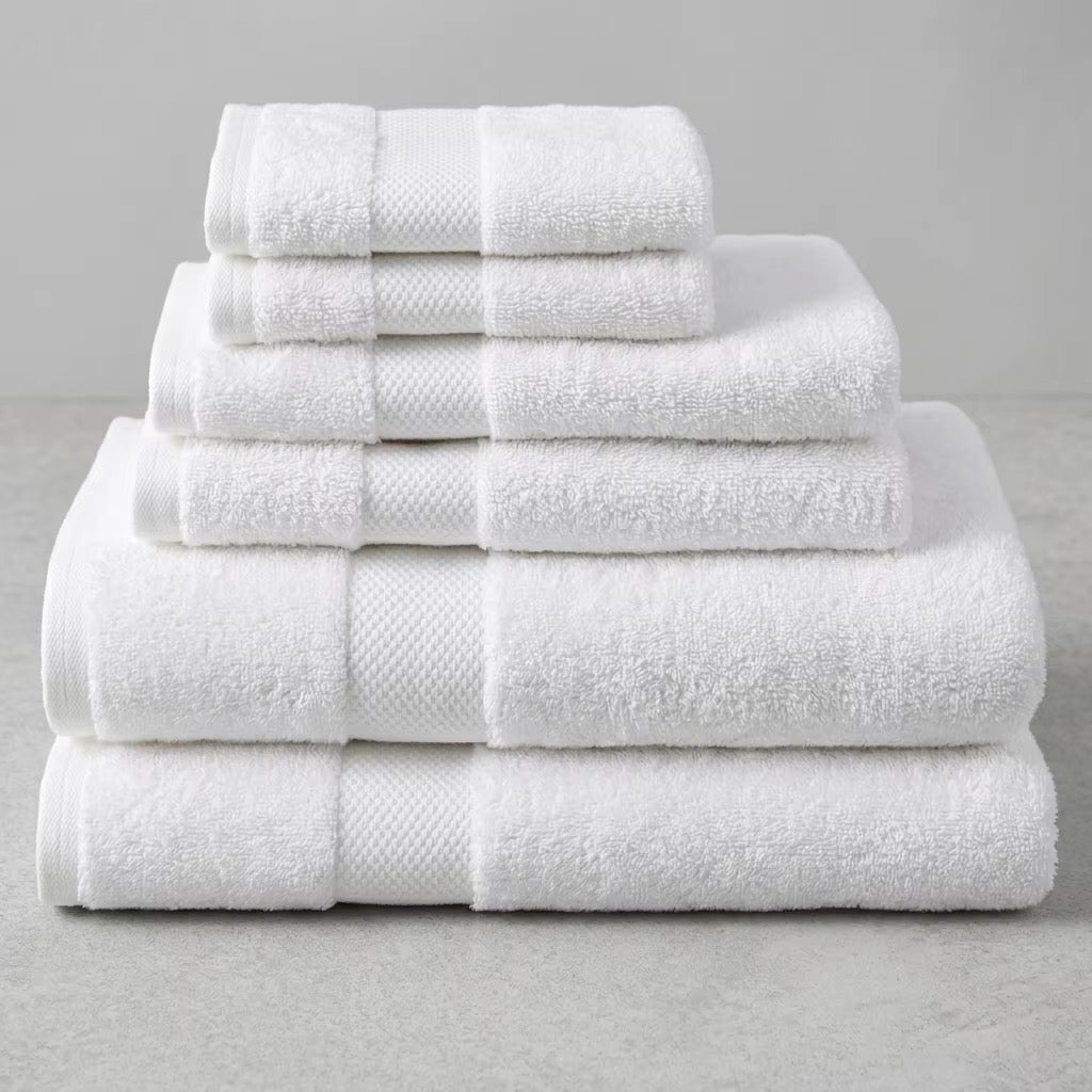 Luxury Towel Set – 6 Piece | Soft & Absorbent Bath Towels – White