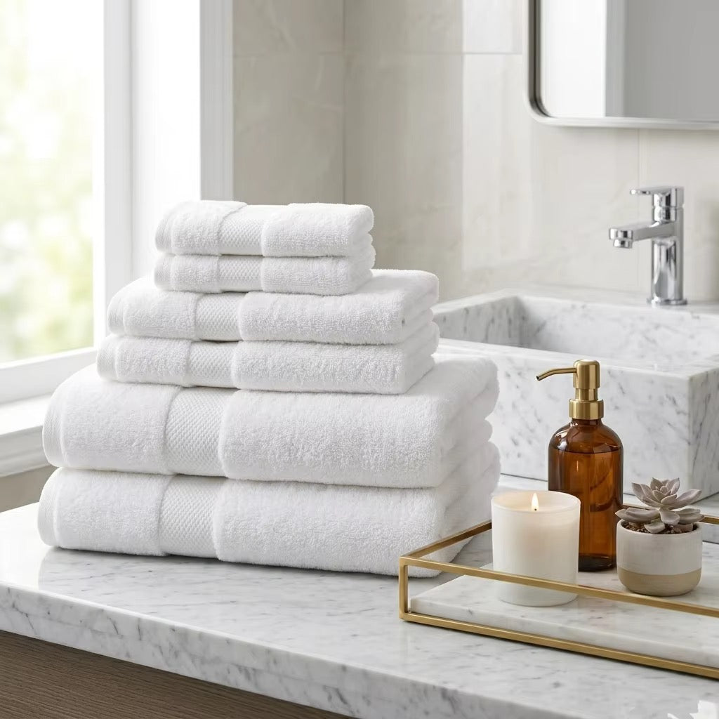 Luxury Towel Set – 6 Piece | Soft & Absorbent Bath Towels – White